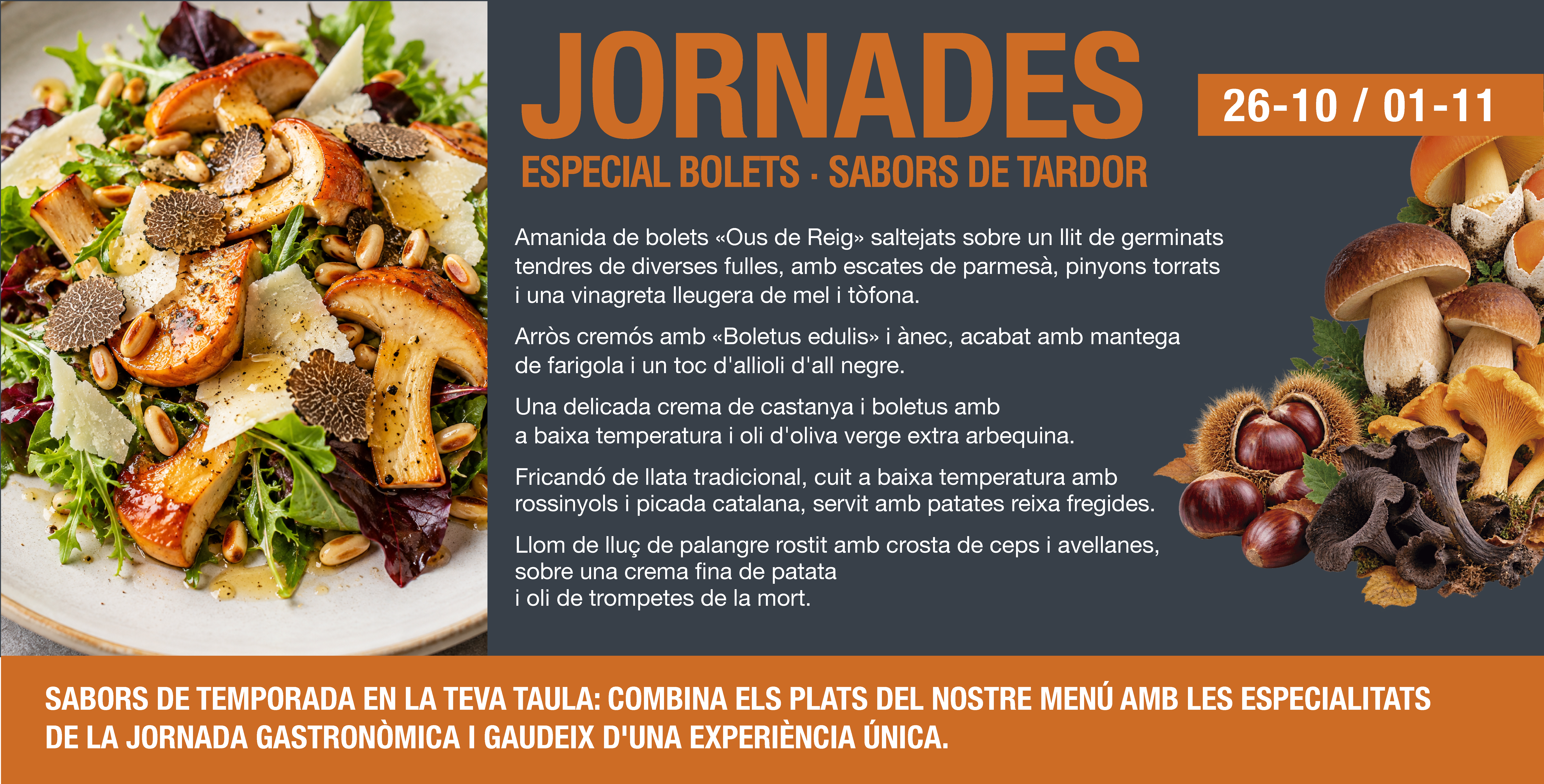 Jornades gastronòmiques de bolets a 2CERO7 Restaurant Barcelona, del 26 d'octubre a l'1 de novembre